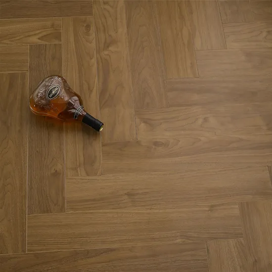 Herringbone Engineered Oak Flooring European White Oak Click Lock Modern Smooth Wood Floors 